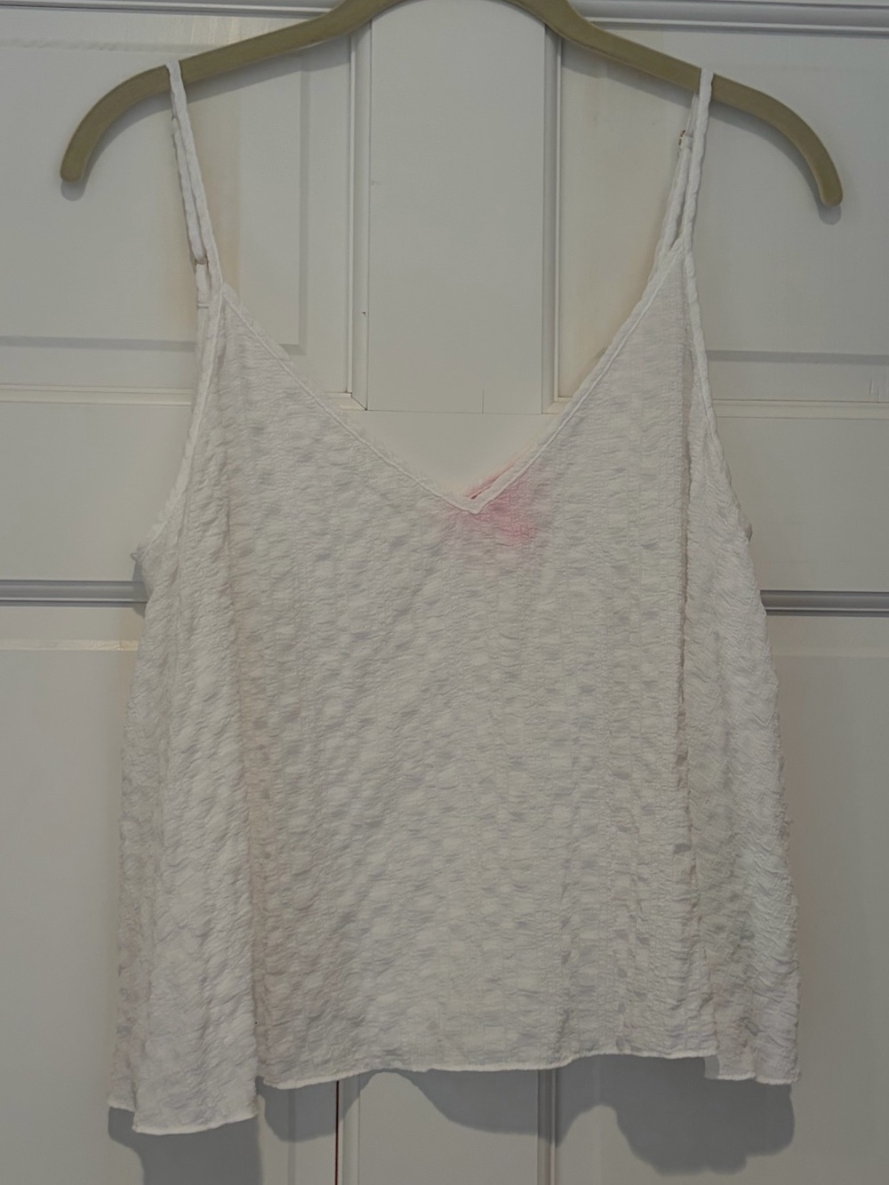 Lilly Pulitzer White Textured V-Neck Cami Tank Top